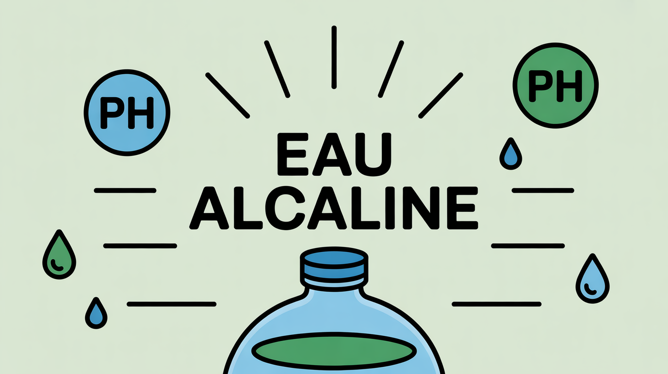 bouteille eau alcaline grande surface stylisee