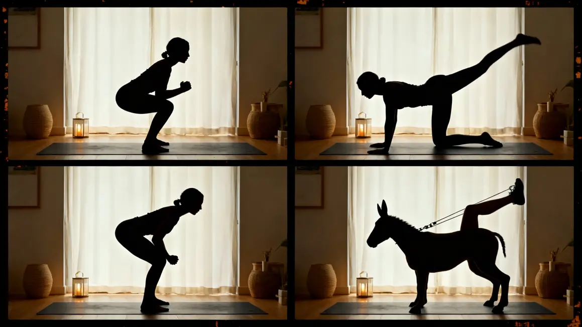 Visuel exercices fessiers squat hip thrust donkey kick abductions