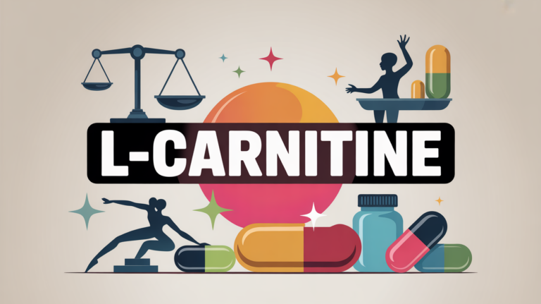 illustration l-carnitine perte de poids silhouettes balances haltères