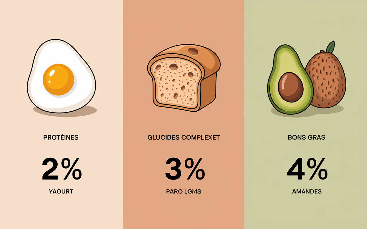 Infographie ingredients petit dejeuner healthy equilibre