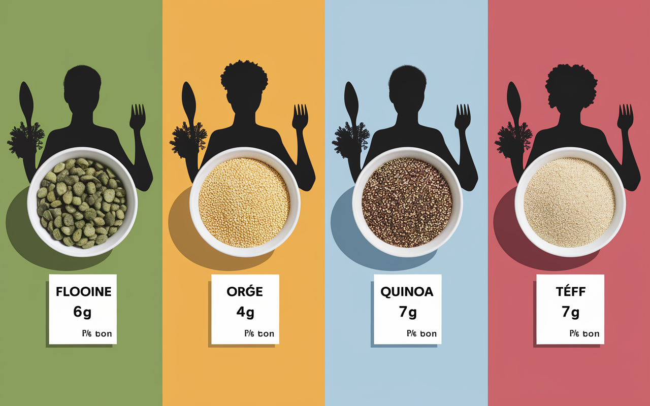 Bols de porridge healthy differents types de cereales