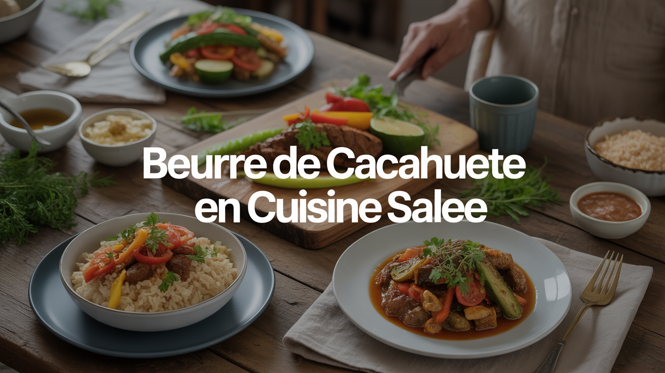 grande table plats variés recettes salees avec beurre de cacahuetes
