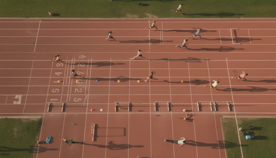 vma sur piste silhouettes entrainement