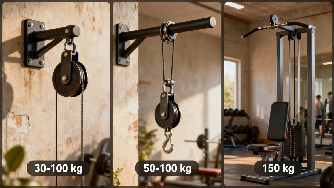 illustration types poulies musculation charges espace