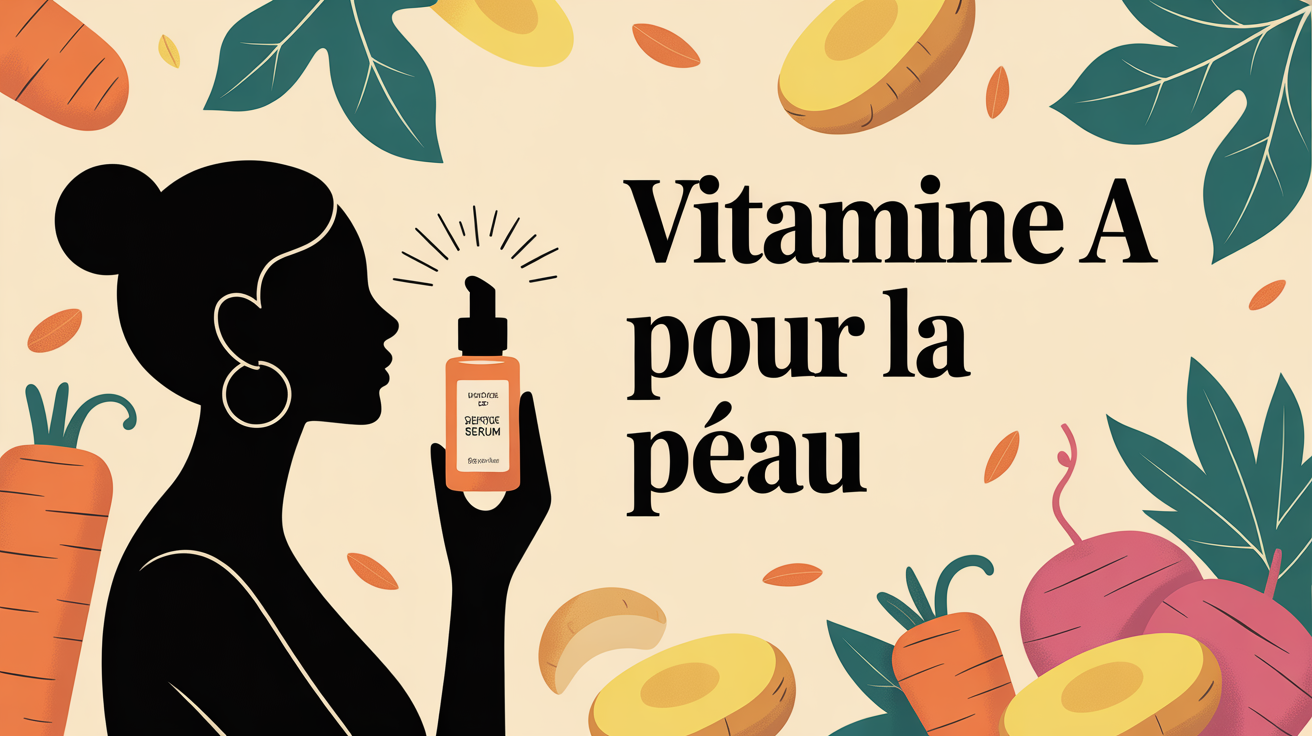 vitamine a et la peau silhouette femme et serum