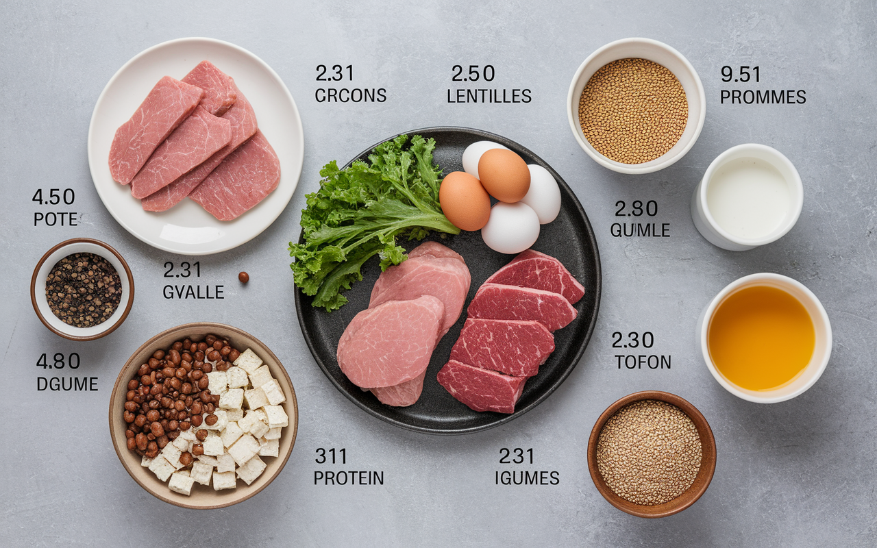calcul proteine par aliment plateau aliments