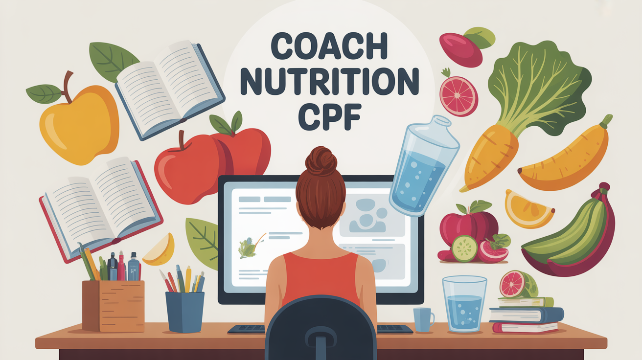 illustration coach en nutrition formation environnement bureau CPF