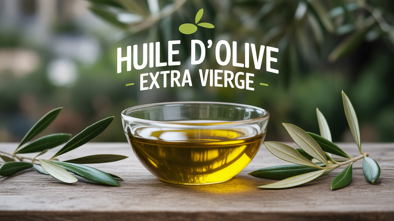 Les bienfaits de l huile d olive extra vierge sur table bois