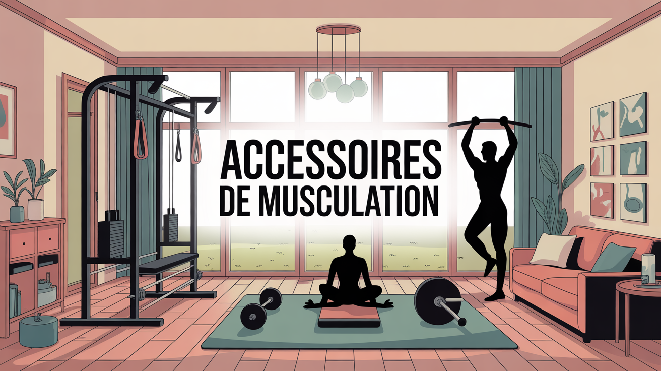illustration accessoires muscu maison salon