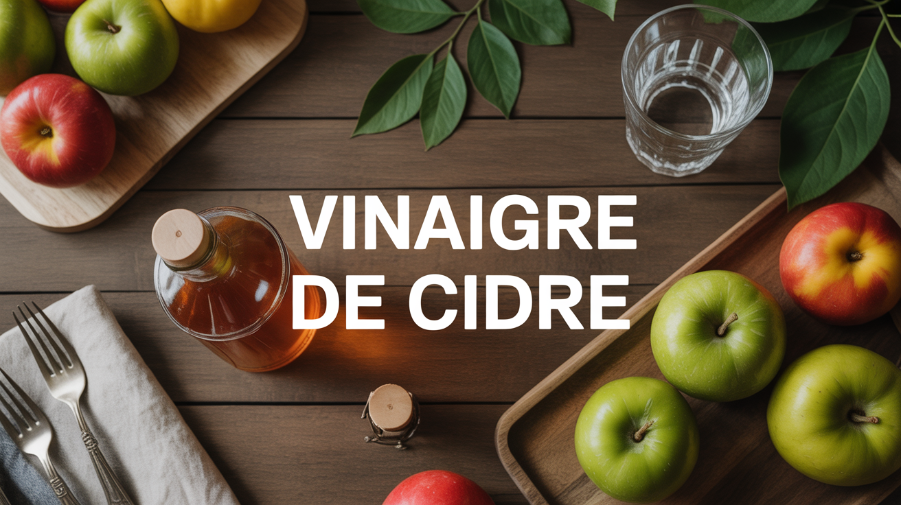 avantages et inconvenients du vinaigre de cidre table bois pommes