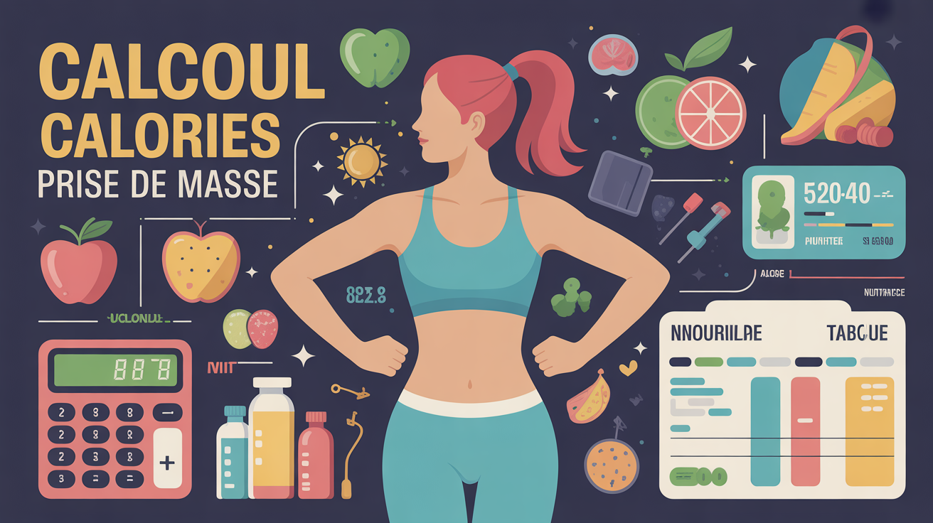 calcul calories prise de masse illustration nutrition sportive