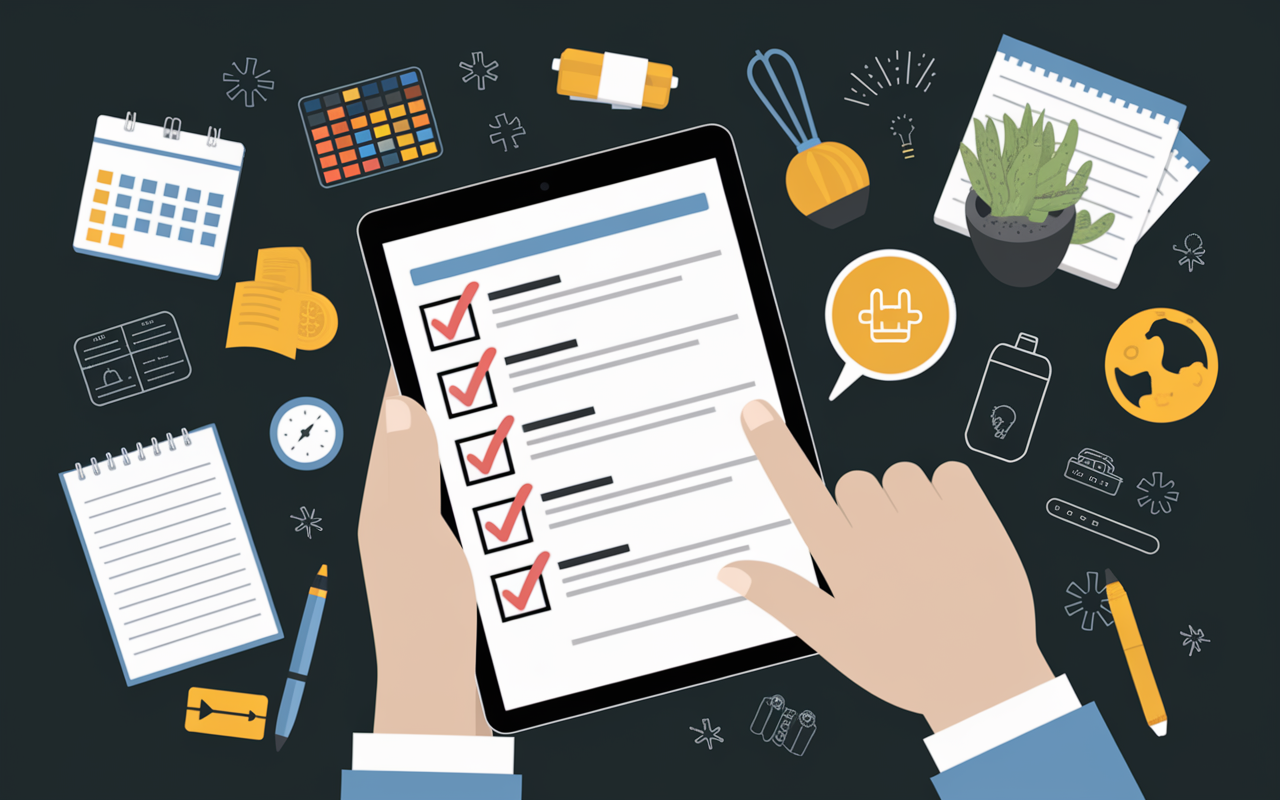 Main cochant check-list objectif smarter et progression