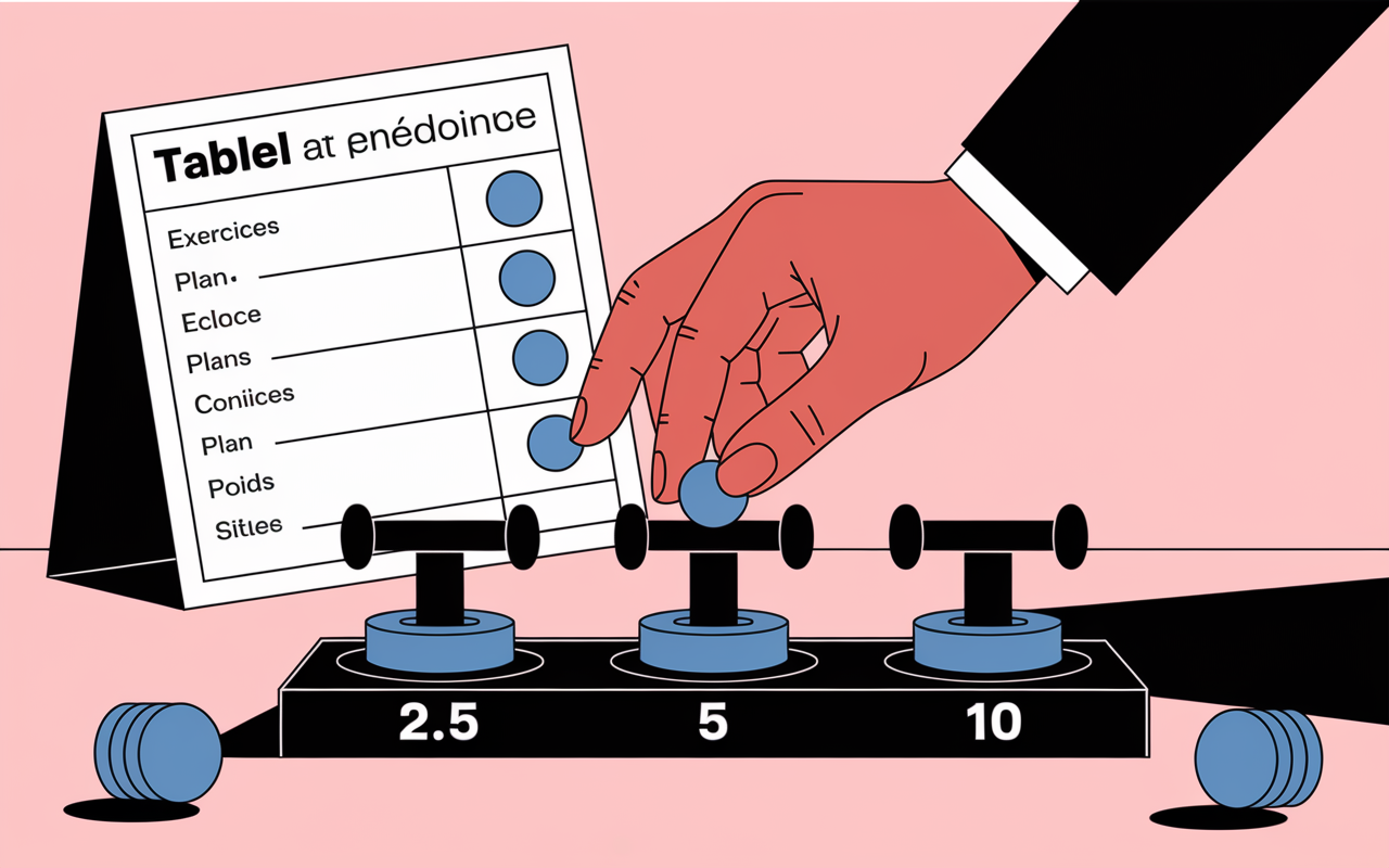 main sélectionnant poid de muscu adaptés débutant