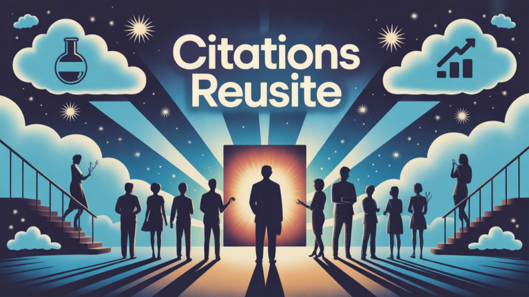 Illustration citation sur la réussite avec personnes diverses
