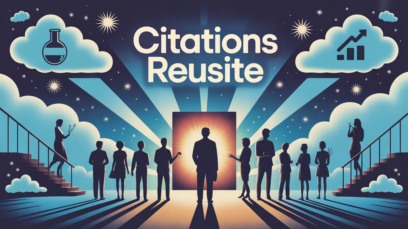 Illustration citation sur la réussite avec personnes diverses