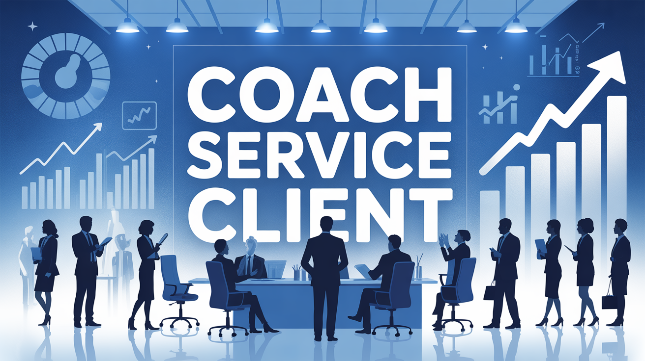 coach service client scène dynamique tableau satisfaction