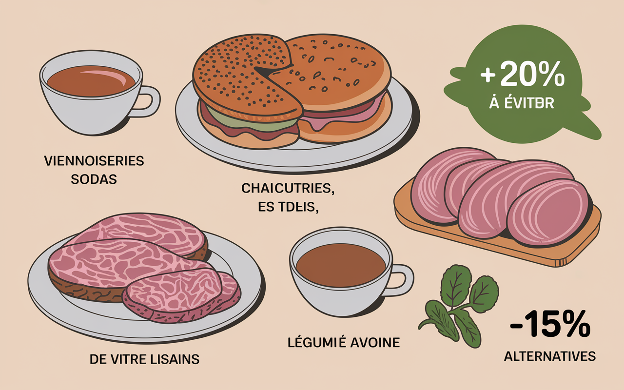 Tableau aliments à éviter et alternatives pour cortisol