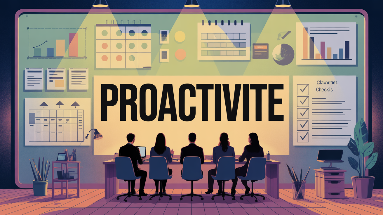 illustration etre proactif en bureau