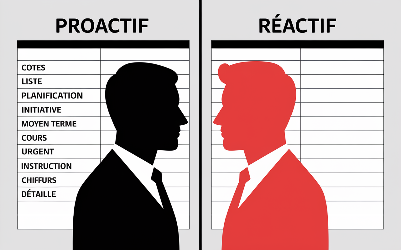 etre proactif reactif tableau differences