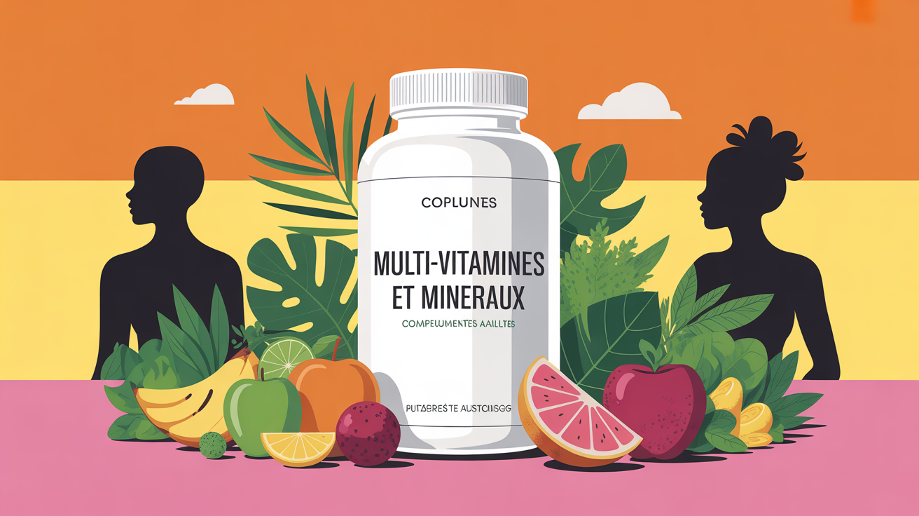 boite multi vitamines et mineraux avec plantes