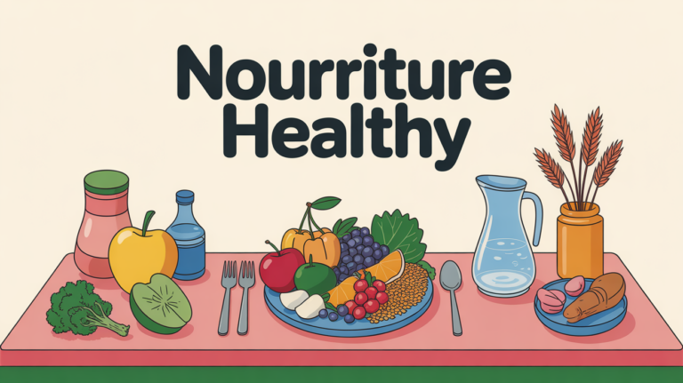 assiette equilibree et table cuisine nourriture healthy