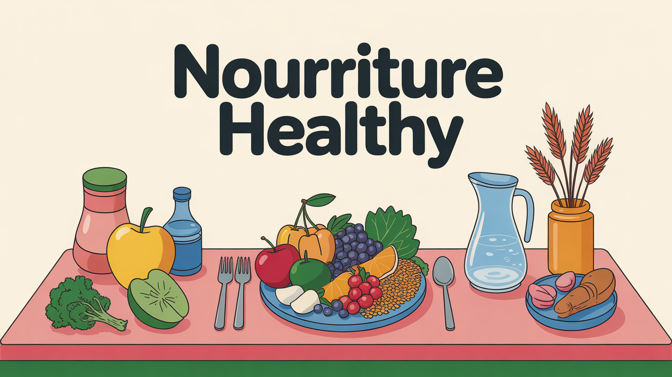 assiette equilibree et table cuisine nourriture healthy