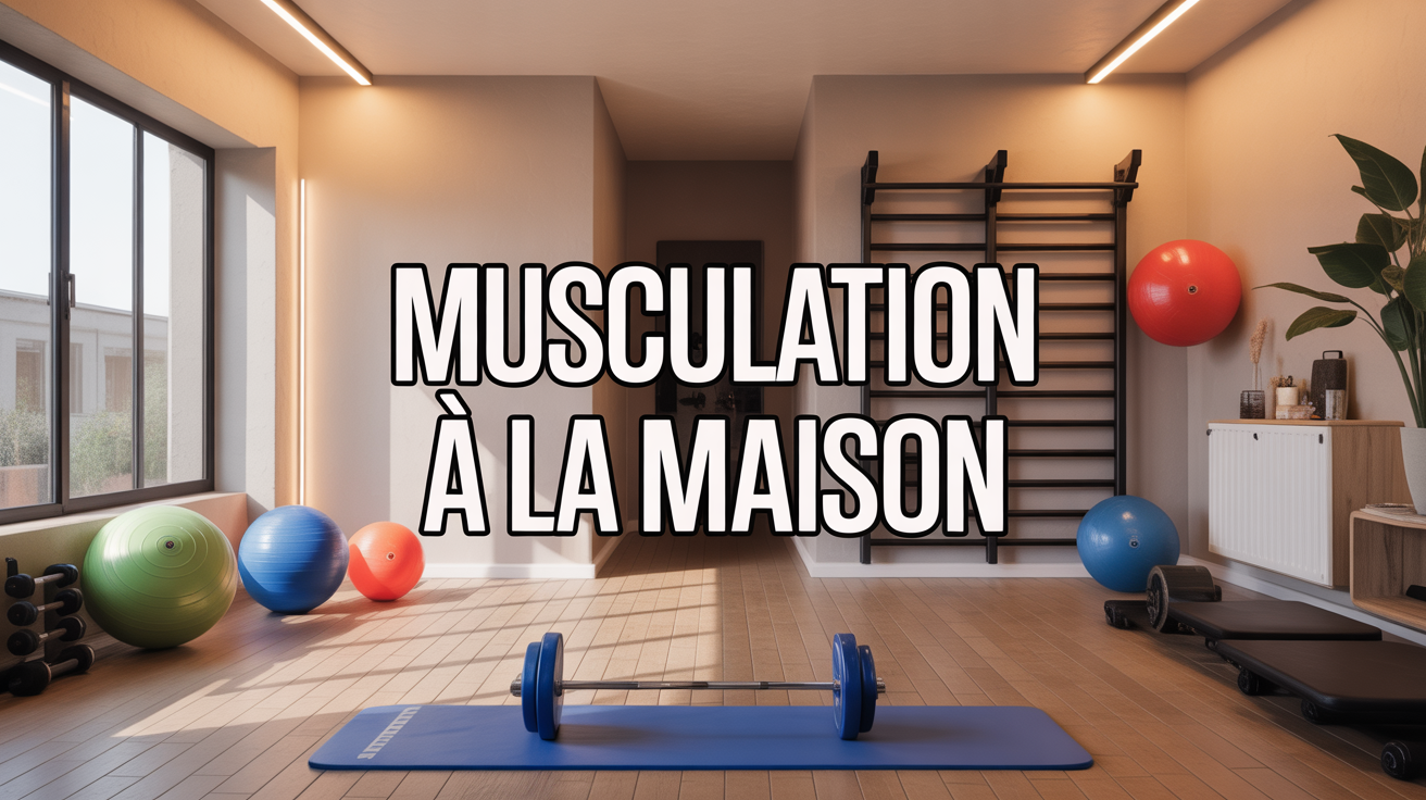 espace d'entraînement à domicile avec poid de muscu