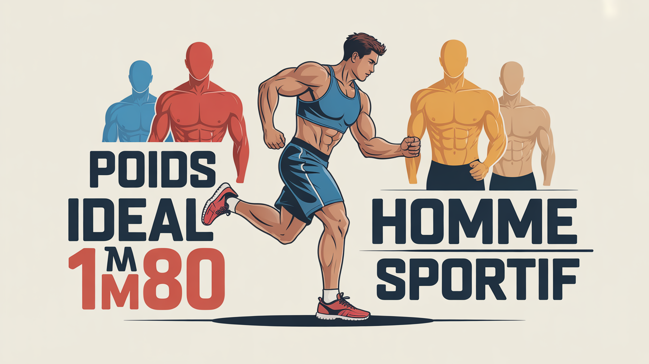 poids ideal homme 1m80 sportif balance silhouettes