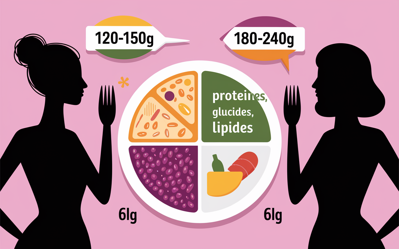 prise de masse femme tableau nutrition protéines glucides lipides