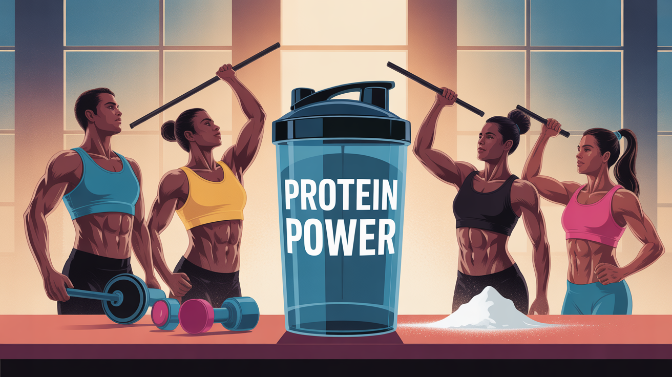 protien power musculation silhouettes sportives