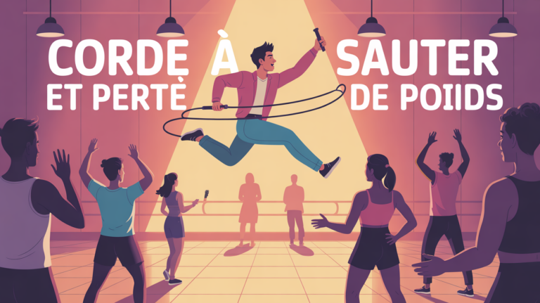 Personnage saute, ambiance motivante, saut a la corde et perte de poids