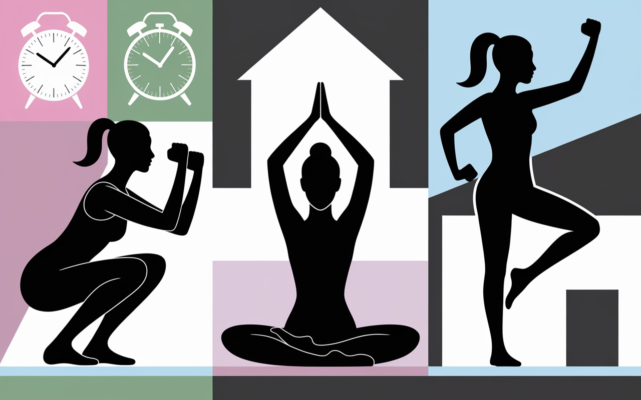 femmes fitness squat yoga micro-workout tendances 2025