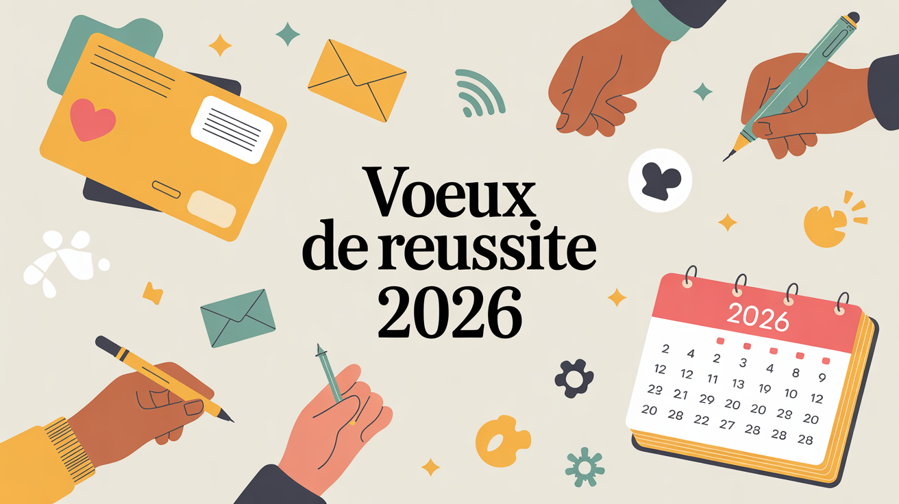 Carte vœux de réussite personnelle et professionnelle stylisée 2026