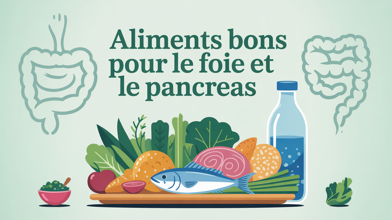 aliments bons pour le foie et le pancreas, illustration plateau santé