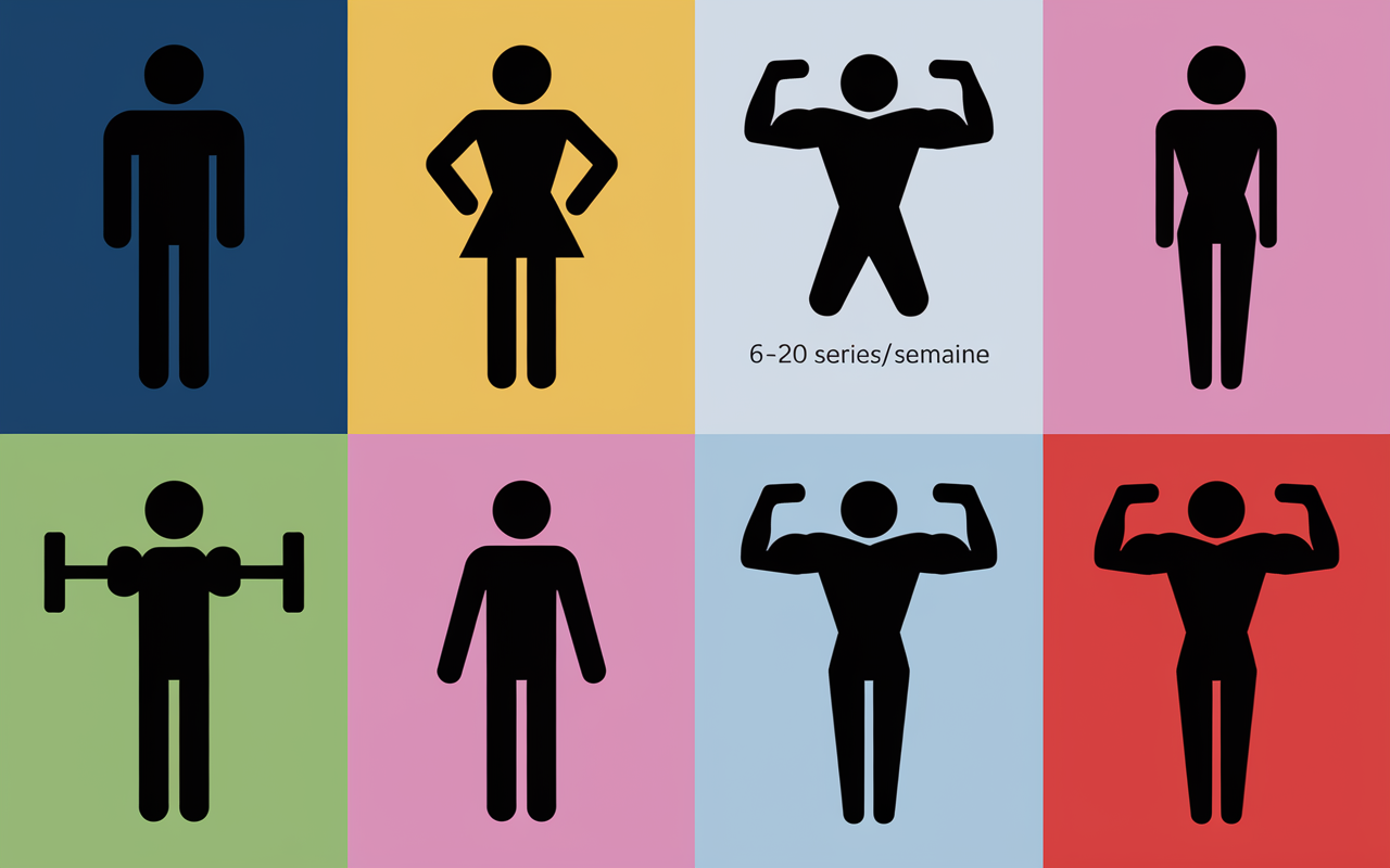 combien de serie par muscle par semaine tableau groupe musculaire