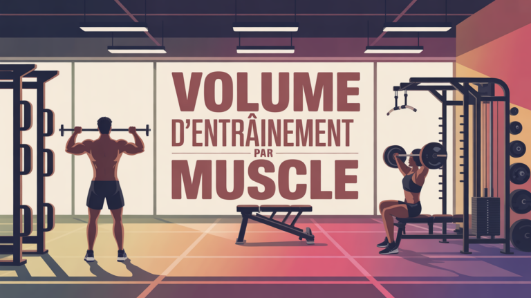 combien de serie par muscle par semaine salle musculation illustration moderne