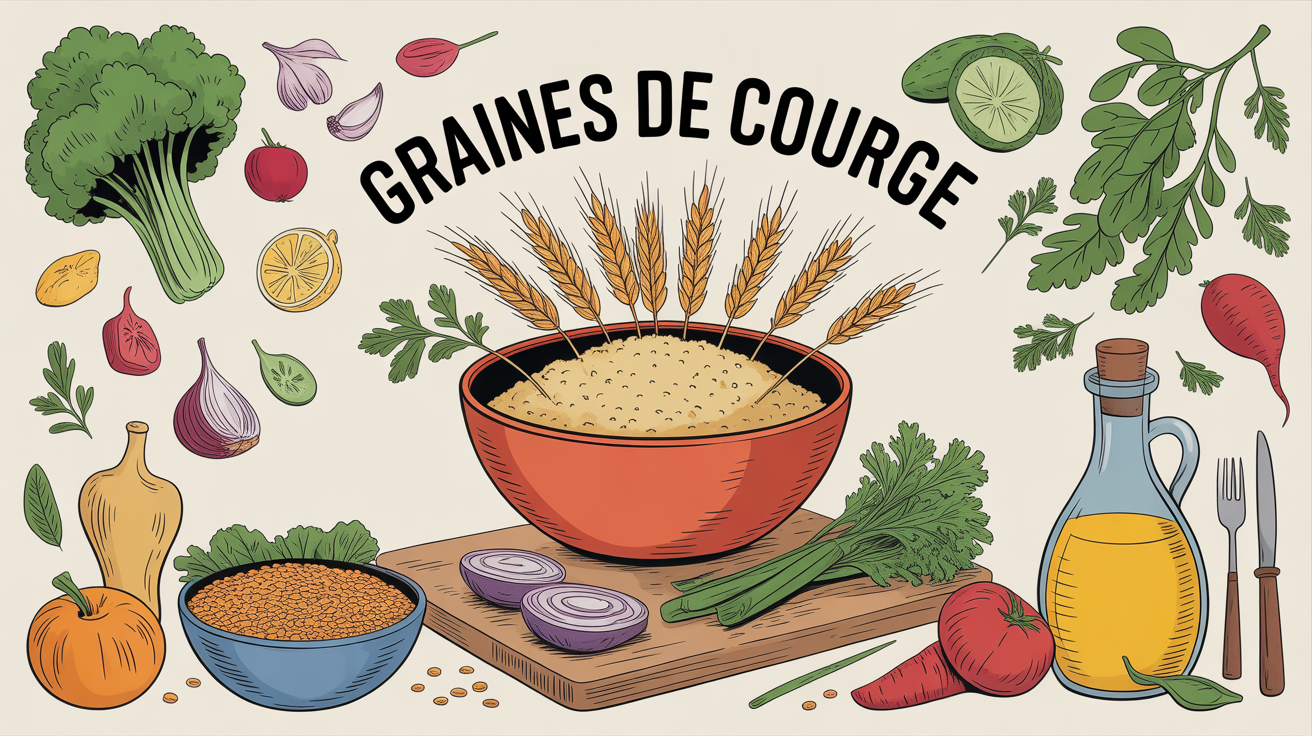 graines de courges bol ustensiles cuisine saine