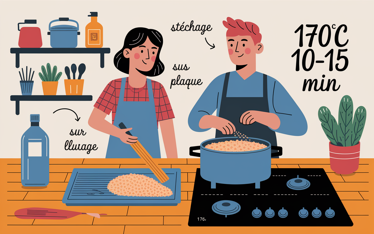préparation cuisson graines de courges étapes