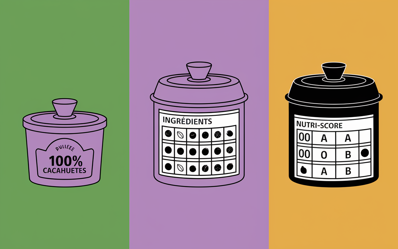 Tableau comparatif pots beurre de cacahuète healthy