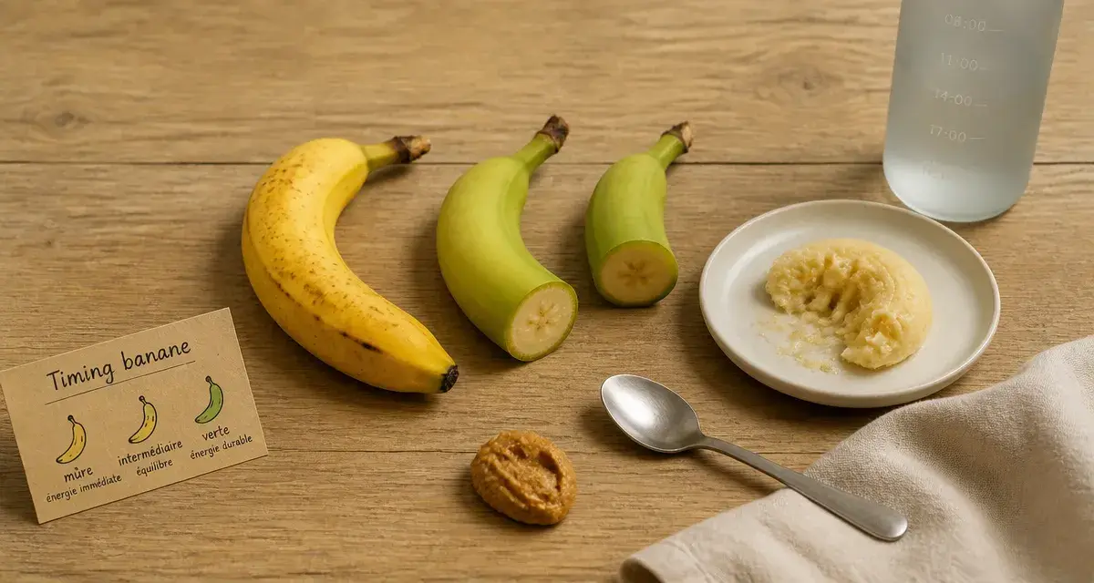 Manger une banane avant le sport : banane mûre et verte, timing