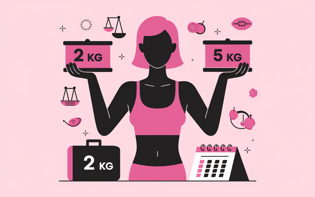 Graphique perdre du poids en 1 mois silhouette 2kg 5kg