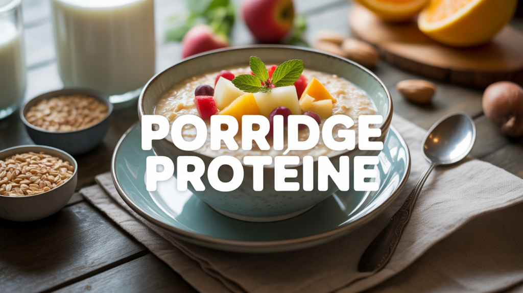 Bol de porridge proteiné garniture fruits