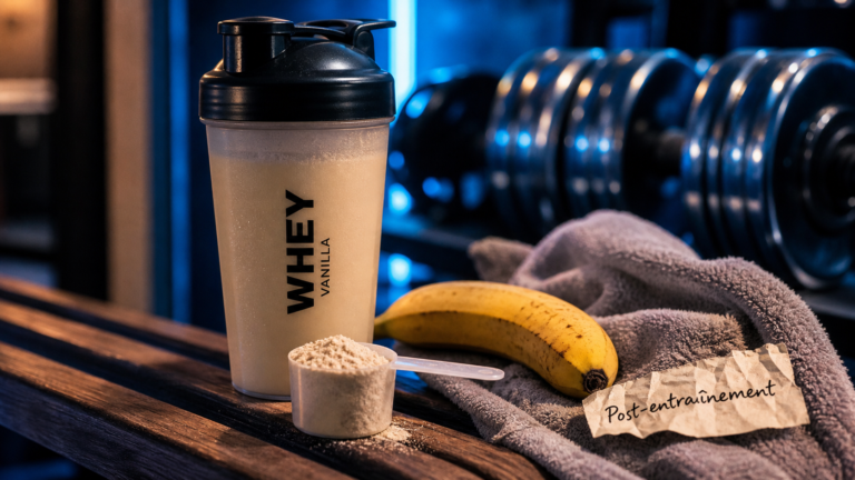 Quand prendre de la whey : shaker post-entraînement, salle de sport