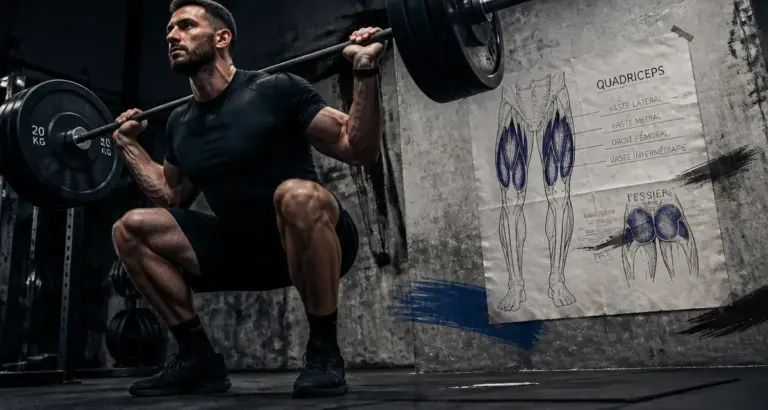 Quel muscle travaille les squat : quadriceps et fessiers en action