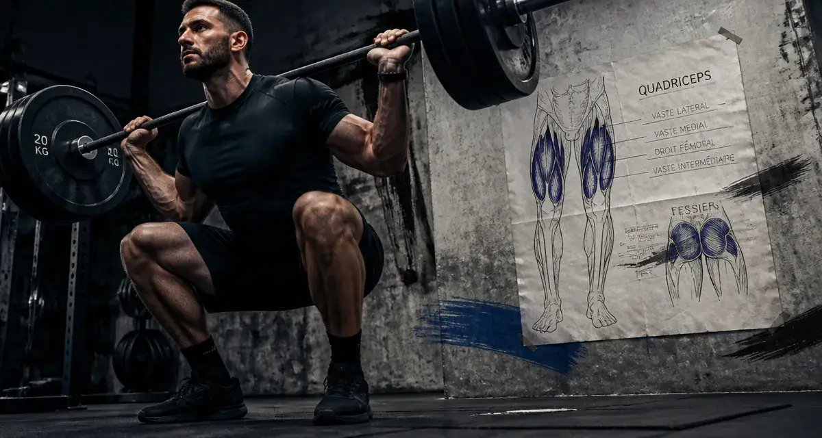 Quel muscle travaille les squat : quadriceps et fessiers en action