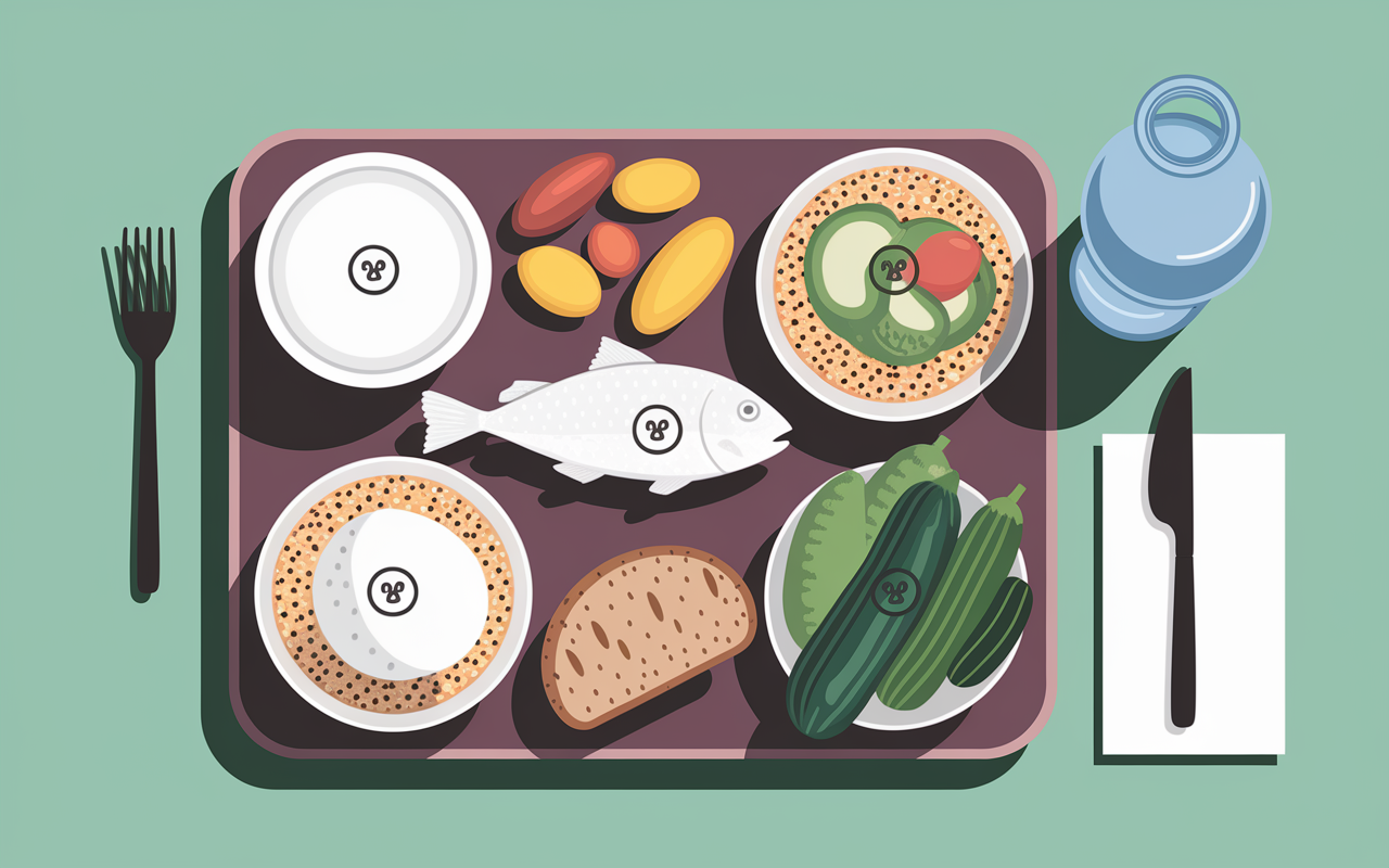 plateau aliments regime rapide et efficace etiquettes menu journee type