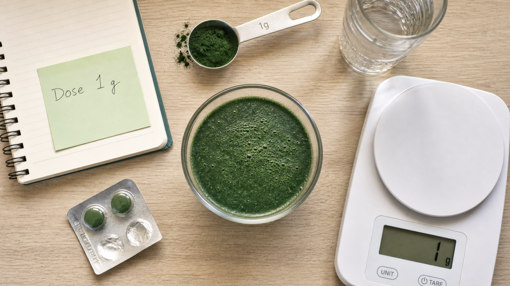 Combien de spiruline par jour pour maigrir : dose 3 à 5 g, poudre et gélules