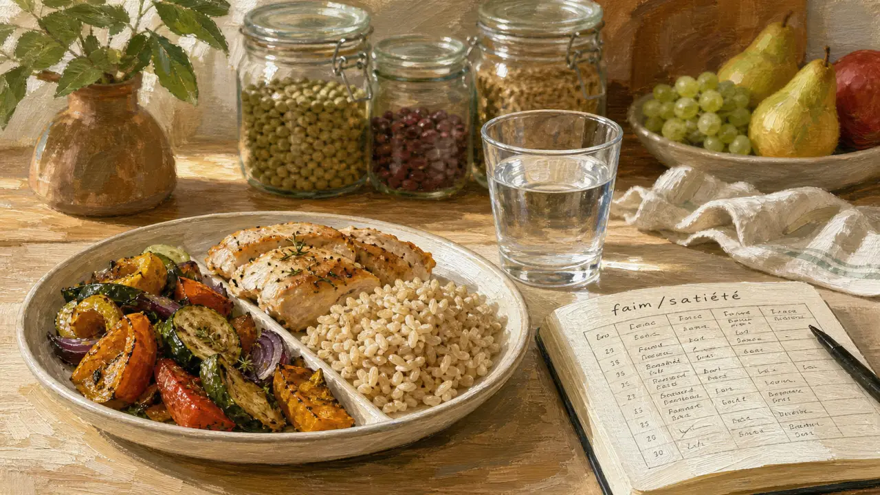 Comment faire un rééquilibrage alimentaire : assiette équilibrée, légumes, protéines, féculents