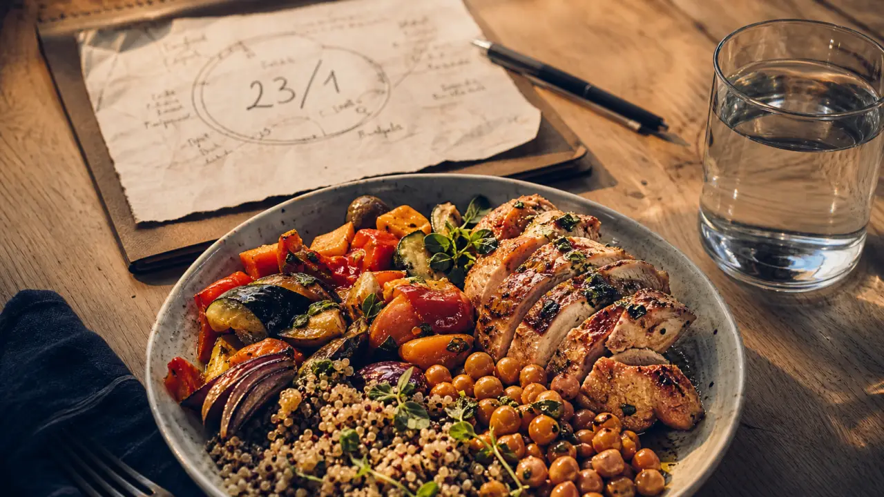 Jeune OMAD : 1 repas par jour, eau et assiette