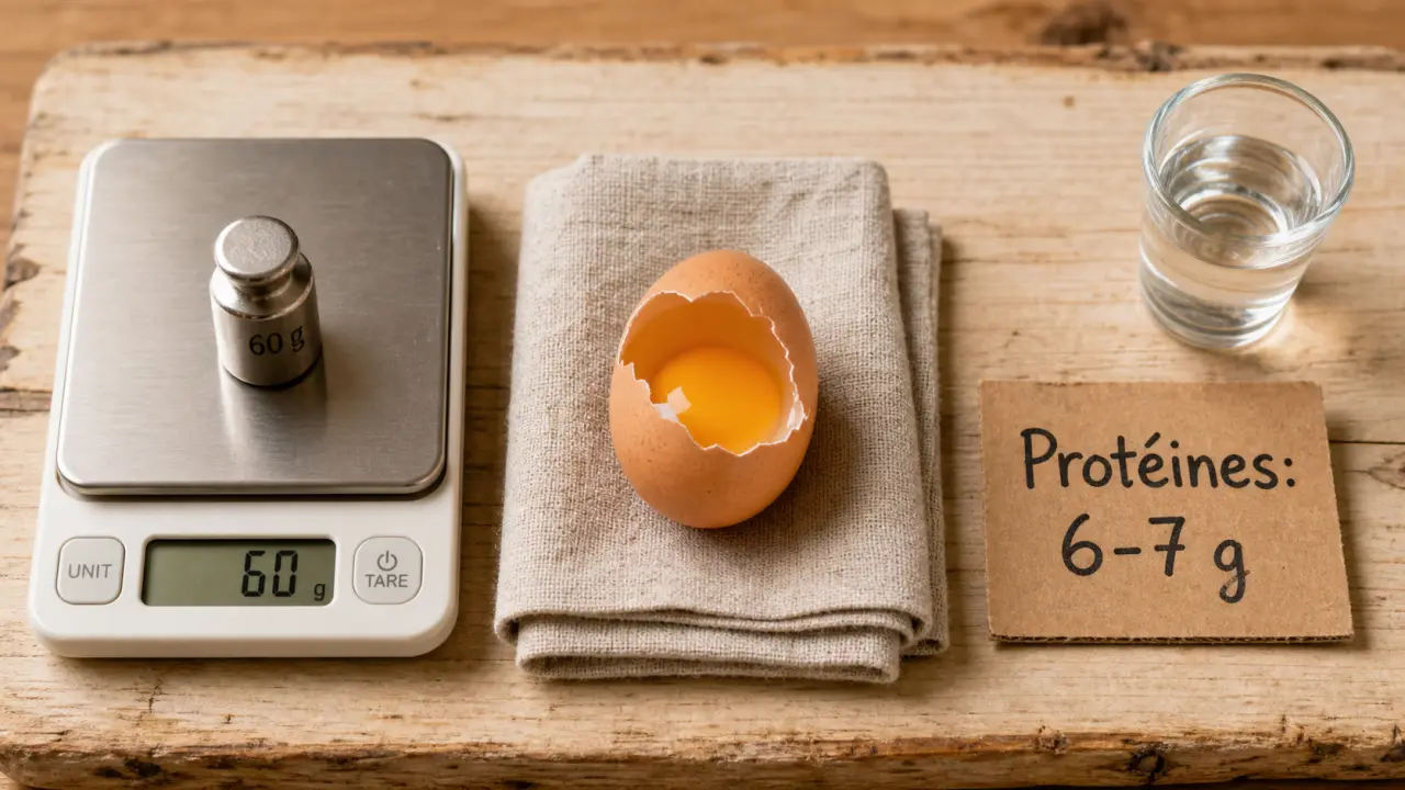 Protéine dans un oeuf : 6 à 7 g